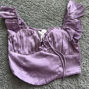 Purple Cropped Corset Top